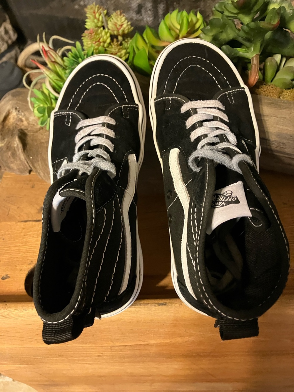 Vans Kids Black and White High-Top Sneakers